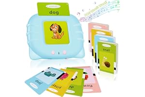 Ednzion Talking Flash Cards with 224 Sight Words, Montessori Educational Learning Interactive Toddler Toys, Speech Therapy and Autism Sensory Toys, Blue