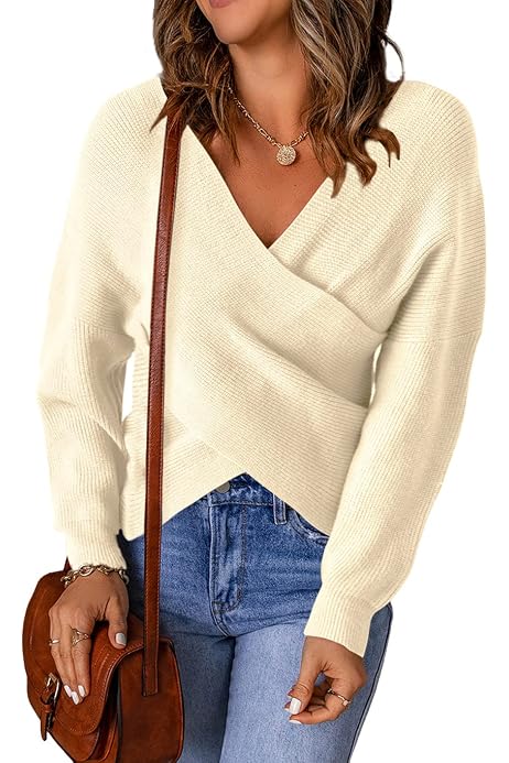 Long Sleeve Casual Knit Sweaters Tops 