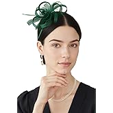 BABEYOND Fascinators Hats for Women - Tea Party Hats Kentucky Elegant Tulle Feather Bridal Wedding Ribbon Headband Hair Clip