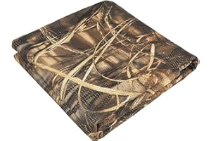 FLYEGO Camo Netting Camouflage Netting, Quiet Camo Mesh Netting Clear View Camo Hunting Blind for Concealment, Tree Stand, Hunting, Sunshade, Decoration, Shooting, Car Cover