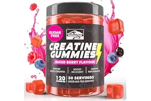 KEYSTONE PEAK KP Creatine Monohydrate Gummies Mixed Berry for Men & Women, 100% Creatine Mixed Berry Gummies, 5g per Serving + Vegan, Sugar Free, Mixed Berry + Strength, Energy, Muscle & Booty Gain - 120 Count