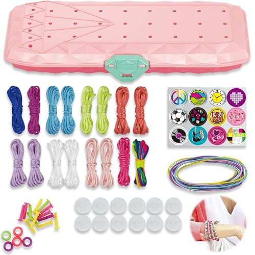 Friendship Bracelet Making kit, Arts and Crafts for Kids Ages 7-14, DIY Bracelet Making Kit, Birthday Gifts, with 16 Pre-Cut Threads, Gifts for Girl Ages 7 8 9 10 11 12 13 14 Year Old Kids Travel Act