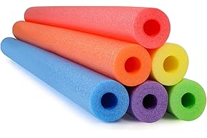 Hanaive 6 Pack Pool Noodles Swimming Floating Foam Tube 52 Inch Hollow Swim Noodles Bulk Floats Heavy Duty for Swimming Decoration Craft Projects Multi-Purpose