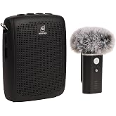 WinBridge Wireless Voice Amplifier with Bluetooth Lapel Mic for Teachers | Speaker with Clear Voice &amp; Windproof Foam, 12&ndash;15H Battery, Lightweight Clip-on, Compact Design,Independent Mute Control WB006