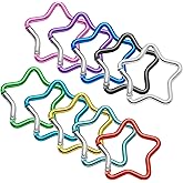 10PCS Star Carabiner Clip for Keys, Cute Star Shaped Spring Snap Hook Key Ring, Multicolor Aluminum Y2K Carabiner Keychain Clips Accessories for Backpack, Hiking, Camping & DIY Crafts