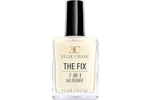 Ellie Chase 7 in 1 Nail Strengthener, Growth, Hardener, Repair Treatment Polish 0.5 OZ/Peptides/Vitamin E/Violet Extract/Oils/Amino Acid/Extra Hydration/Strength/Smoothing/Hardening/Protection/Shine