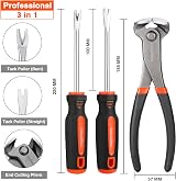 ValueMax 3 Piece End Cutting Pliers and Nail Pullers Set 185 mm view 6