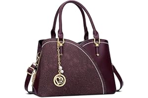 KKXIU Triple Compartments Purses and Handbags for Women Fashion Ladies Satchel Shoulder Top Handle Bag