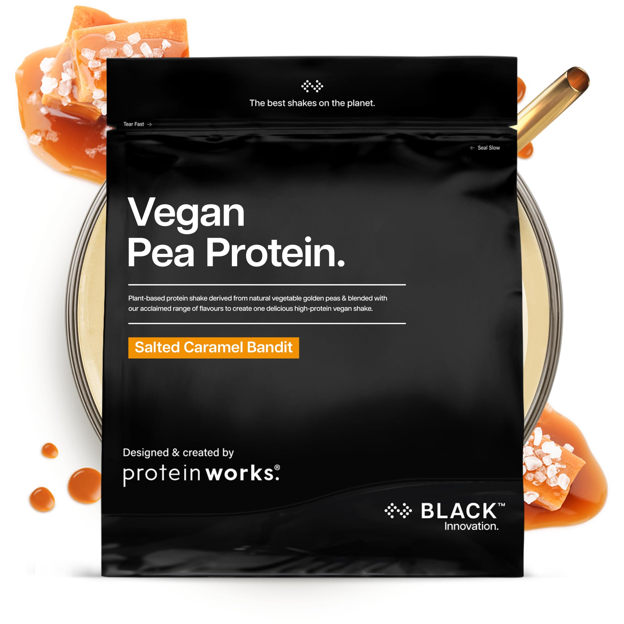 Protein Works - Pea Protein Isolate Protein Powder | 100% Plant-Based & Natural | Gluten Free | No Added Sugar | Salted Caramel | 1 Kg