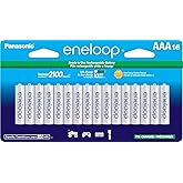 Panasonic BK-4MCCA16FA eneloop AAA 2100 Cycle Ni-MH Pre-Charged Rechargeable Batteries, 16 Pack