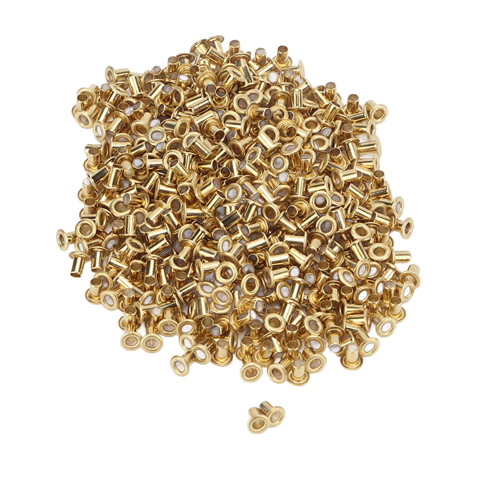 MUNEFE 500Pcs Hollow Rivets, Through Hole Copper Hollow Rivets, 65 Copper Clothing Rivets for DIY Crafts (2.5x4.5x4.5mm)