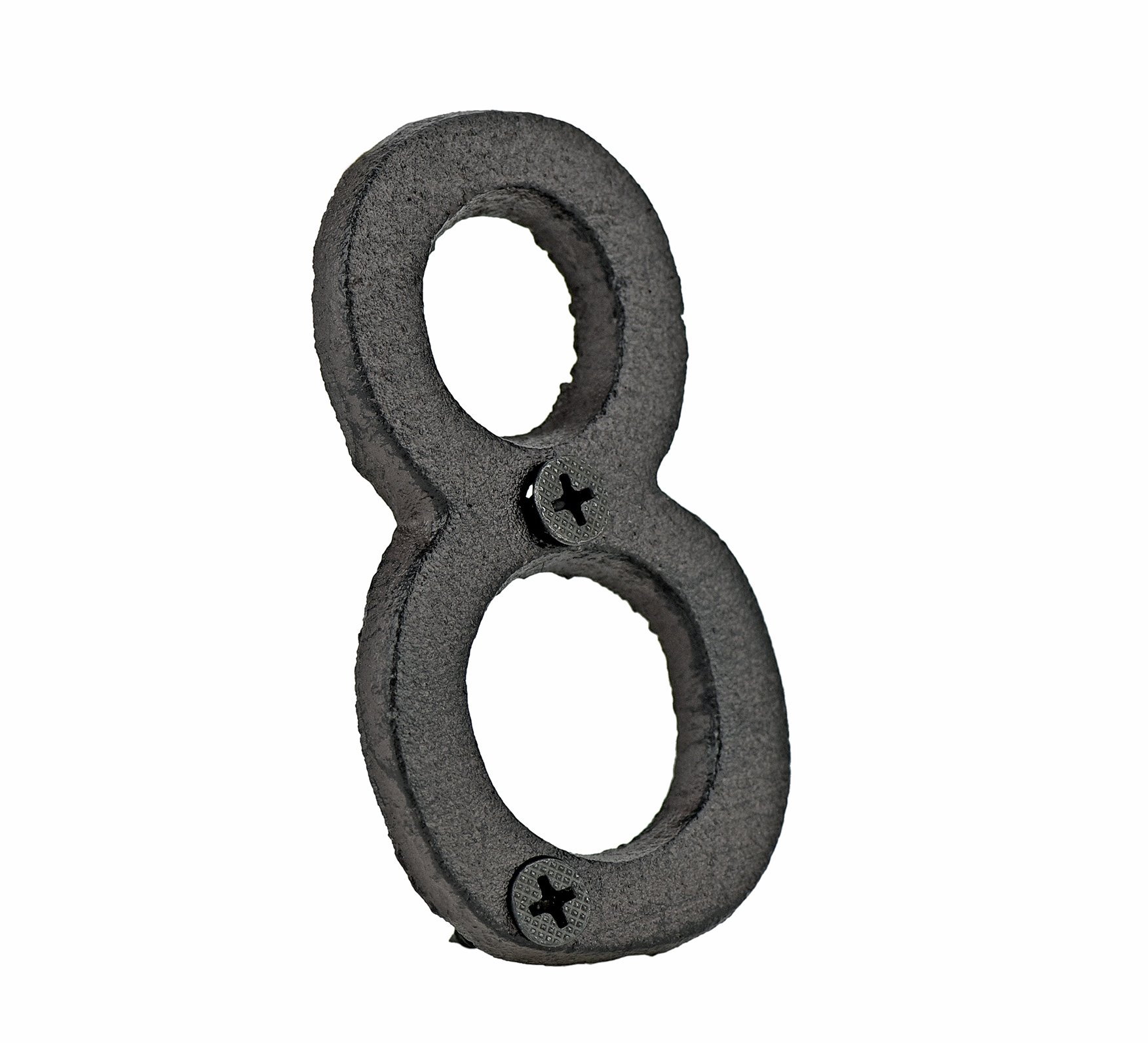 FiveSeasonStuff Vintage Decorative Cast Iron Numbers with Mounting Screws (8)