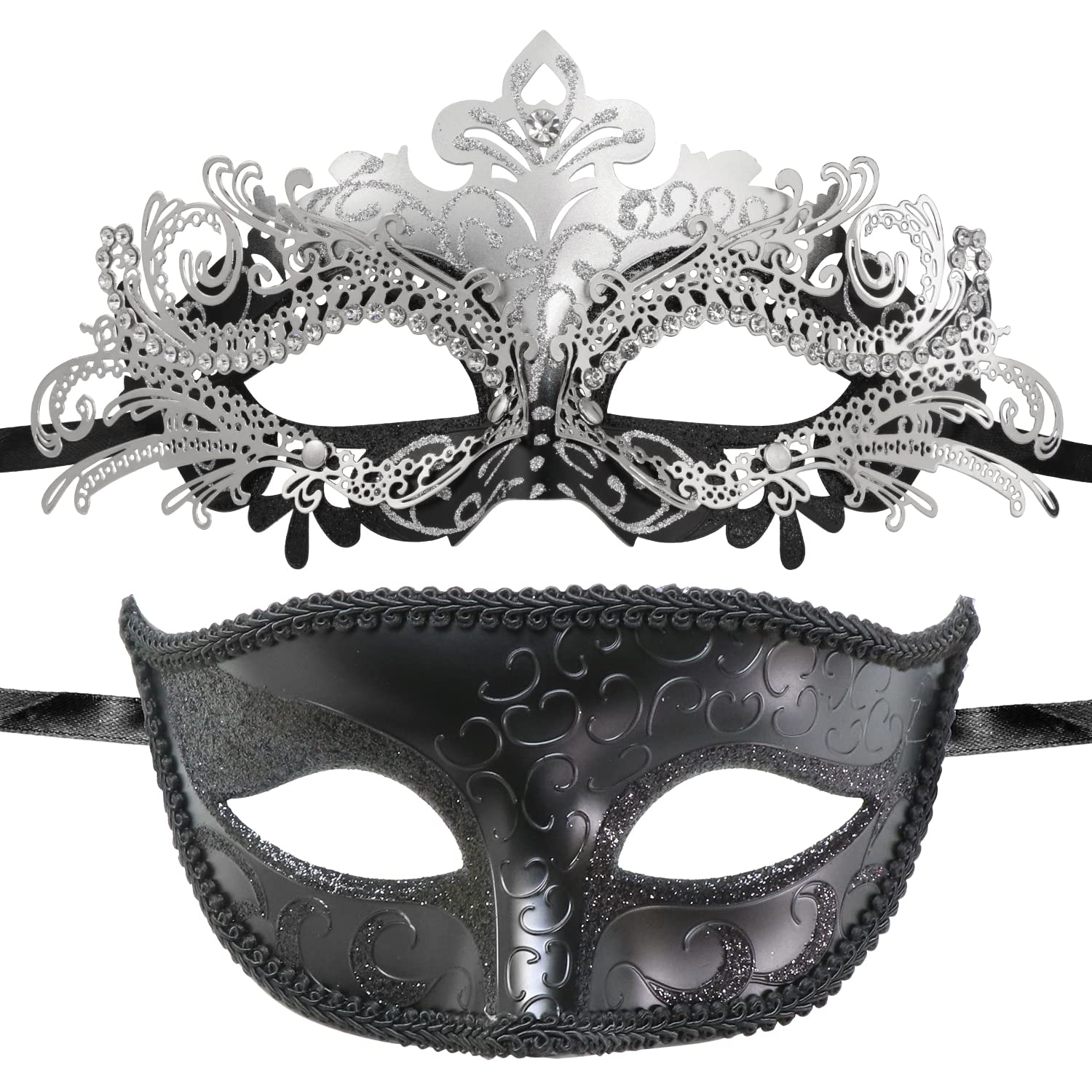 Couple Masquerade Metal Masks Venetian Halloween Costume Mask Mardi Gras Mask