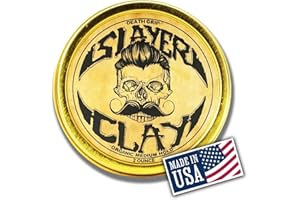 THE VINTAGE GROOMING CO. Hair Clay For Men - Slayer Clay Organic Medium Hold 2 Ounce Tin - Like Pomade Cream Or Gel - Shine Free & Non Greasy - Anti Dandruff & Easy To Use Mens Hair Product With Bentonite By Death Grip