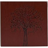 New View Gifts Faux Leather Family Tree Embossed Photo Album, Holds 120 4"x6" Photos or 60 5"x7" Photographs