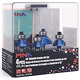MNA 45 Degree Chamfer Bit 4 Pcs Set,1/4 Inch Shank