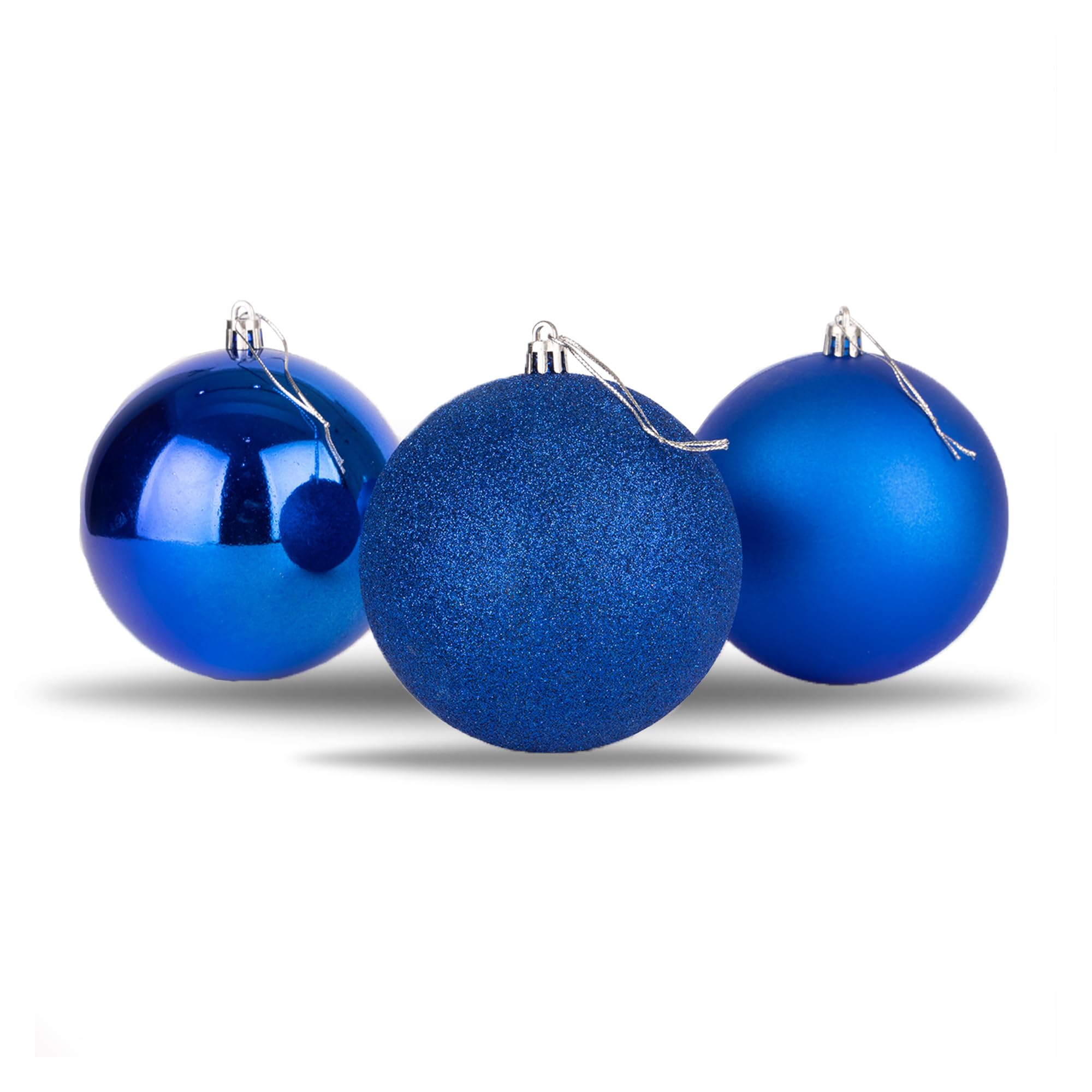 10cm/3Pcs Christmas Baubles Shatterproof Blue, Christmas Tree Decorations Ball Ornaments Balls Xmas Hanging Decorations Holiday Decor - Shiny,Matte,Glitter