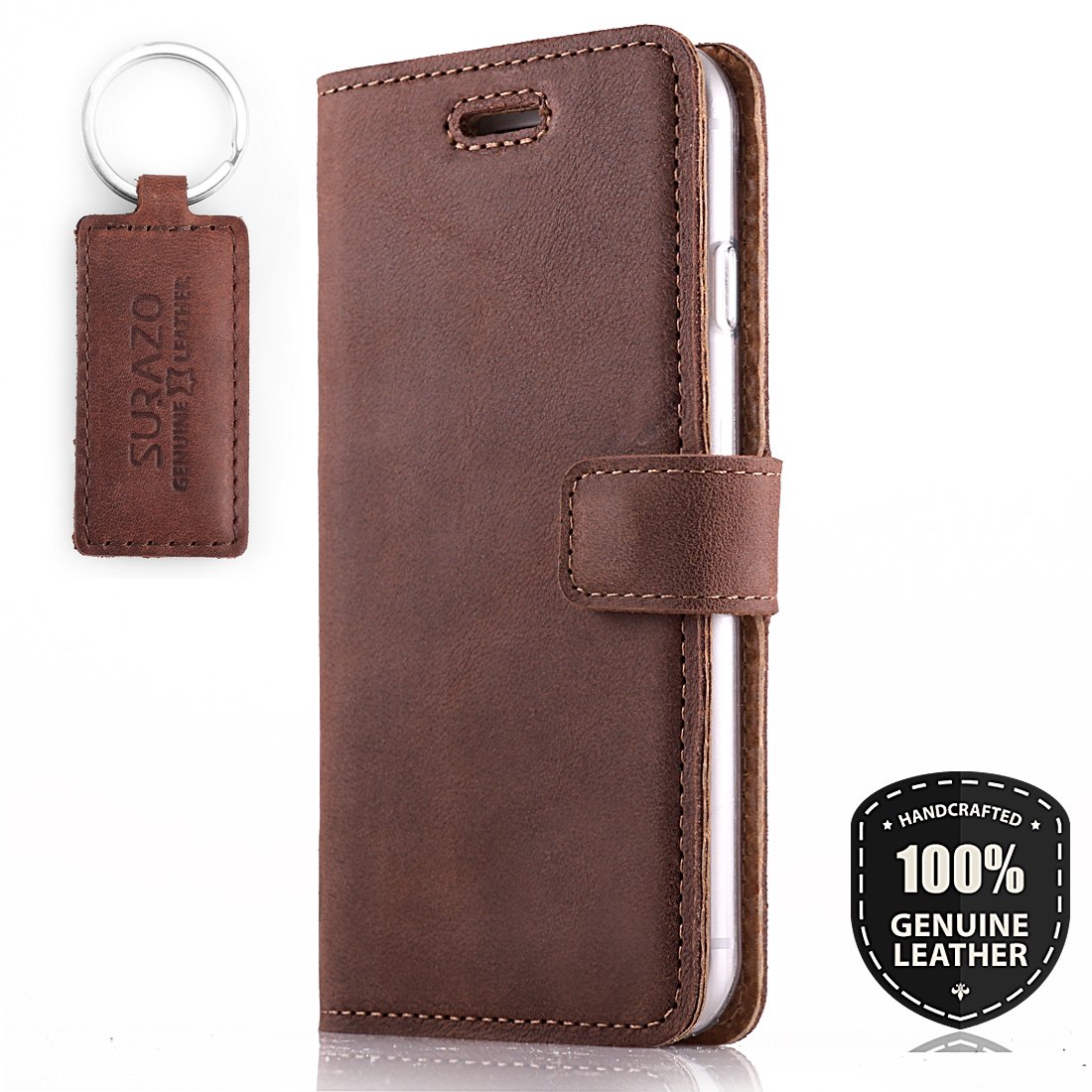 Surazo Leather Wallet Mobile Phone Case Compatible with Huawei Mate 10 Lite - Flip & Fold Smartphone Case with Stand RFID Blocker, Magnet Closure, 3 Slots for Bank Cards - Handcrafted European Leather