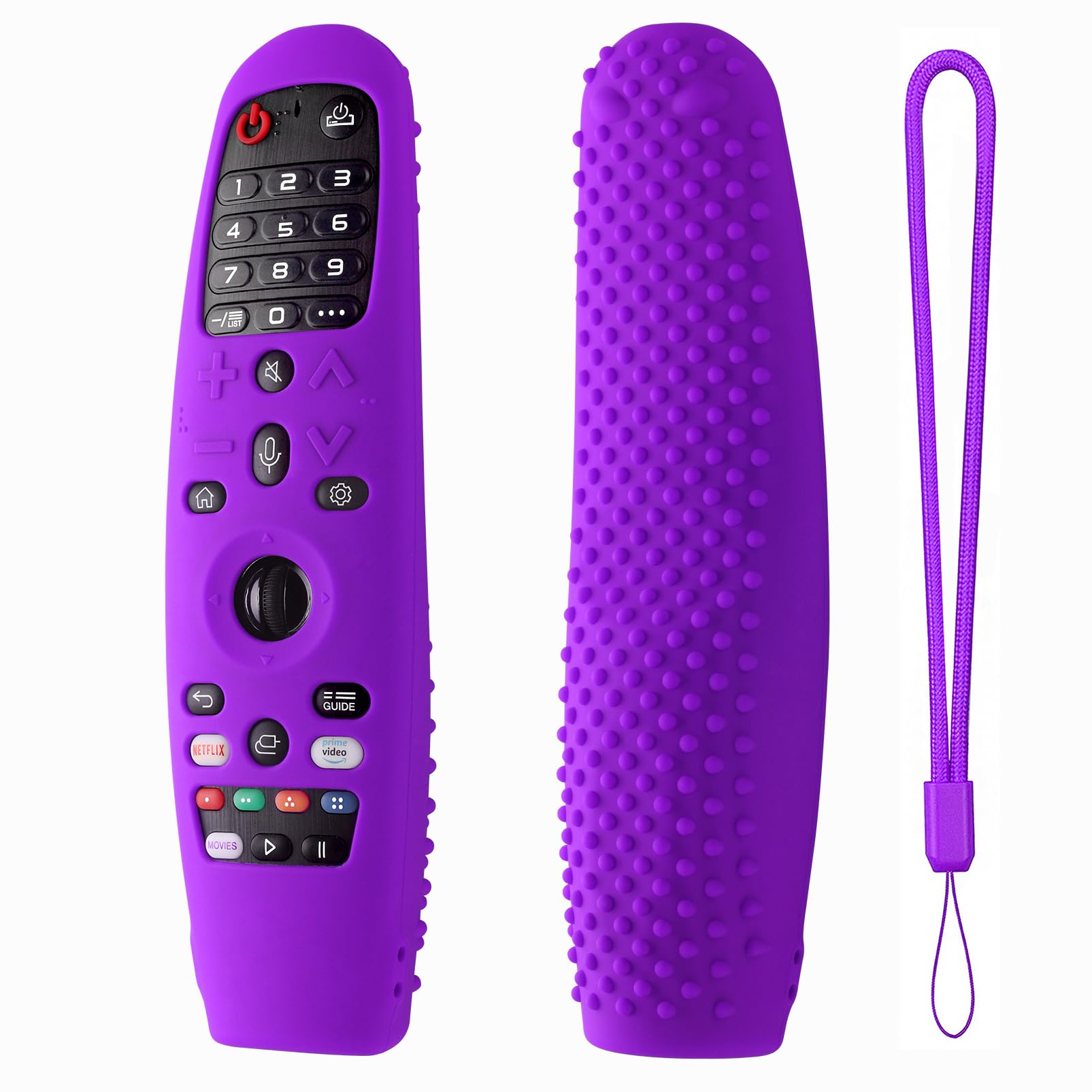 Remote Cover for LG AN-MR600 LG AN-MR650 AN-MR20GA AN-MR19BA Remote Control, Silicone Protective Case Cover Shockproof Anti Slip Protector for LG Smart TV Remote(Purple)