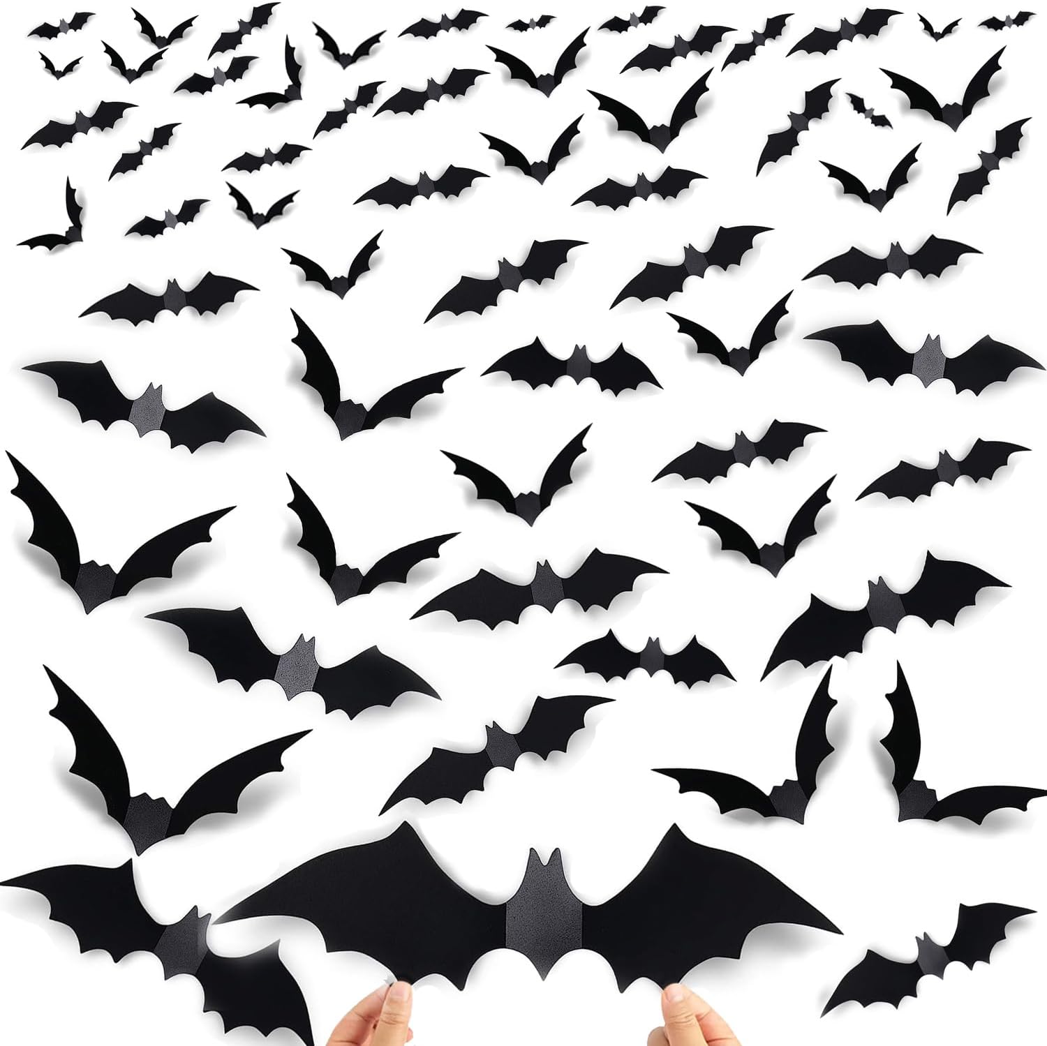 Window Treatments - Halloween Bats 4 Size Bats Wall Decor Halloween Decorations Indoor,122 Pcs 3D Bat,Spooky Hallowen Decorations for Bedroom Home Porch Window Classroom,Waterproof Black Scary Bats