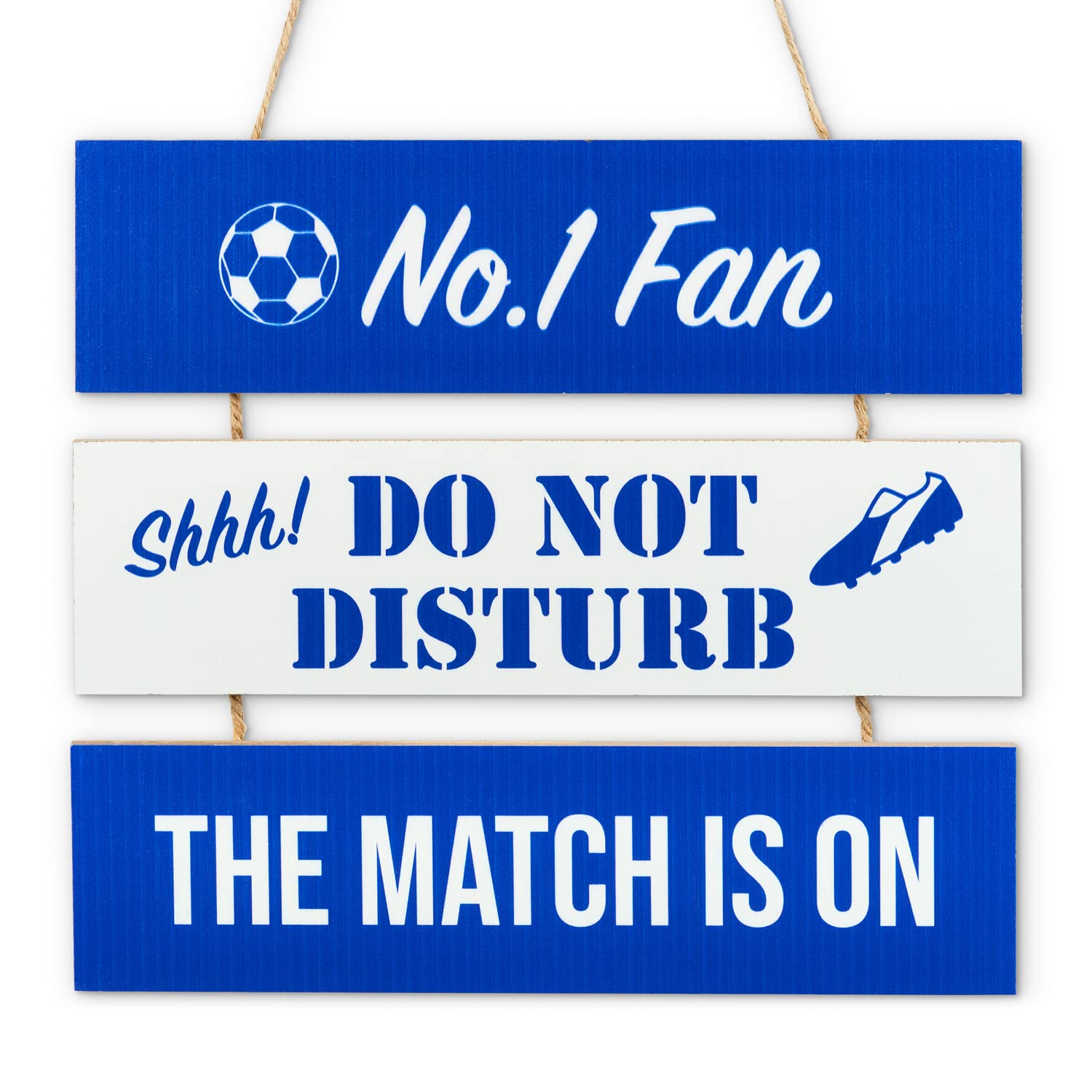 Sass Party & Gifts Football Fan Hanging Sign - Great Gift For Football Fans - Man Cave Sign Gift - Multiple Team Colours Available (Royal Blue/White)