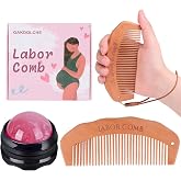 OAKDOLCHE Wooden Birth Comb &amp; Massage Roller Ball Kit for labor pain | Women Labor and Delivery Essentials, Labor Comb Pregnancy Must Haves, Designed for Expectant Moms