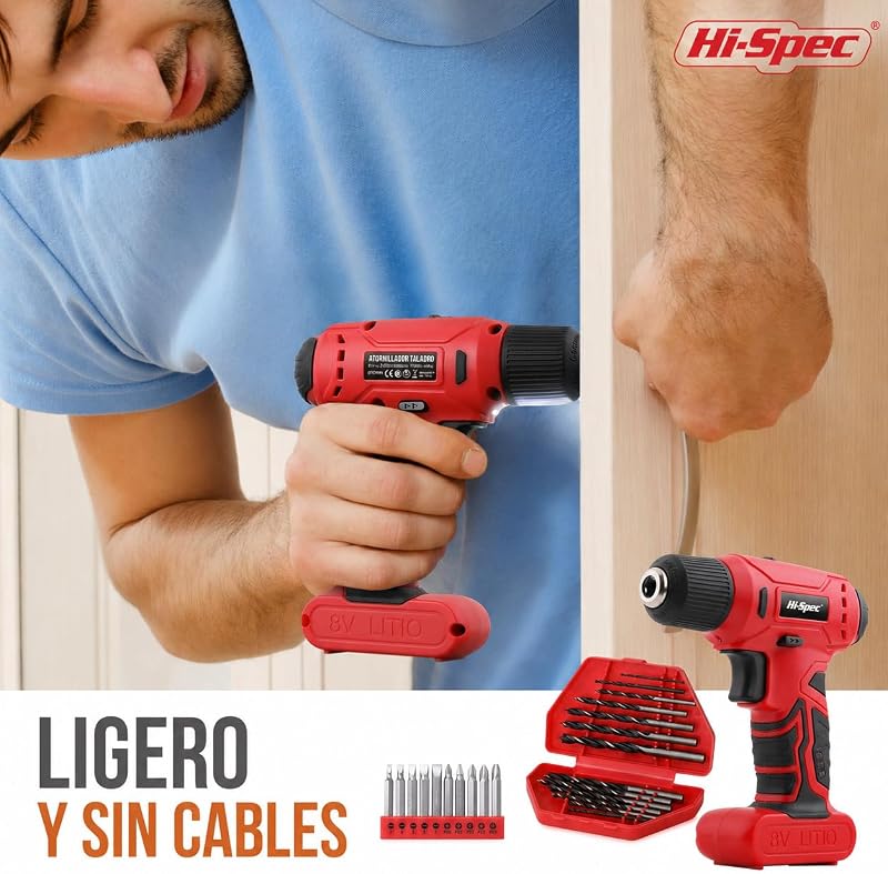 Juego de Herramientas con Taladro Atornillador Inalámbrico 8V