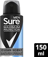 Sure Men Maximum Protection Clean Scent Body Spray 96 Hour Sweat Odour Control view 2