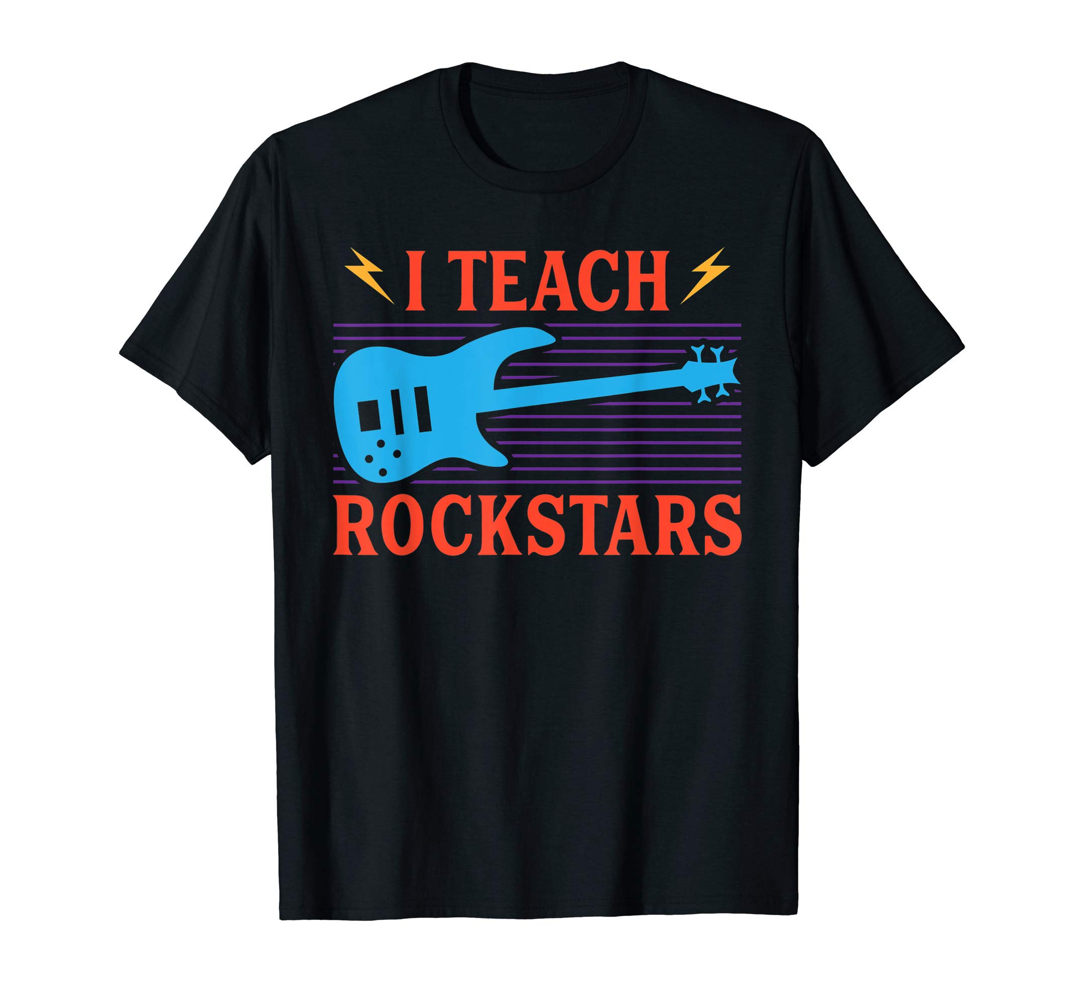 I Teach Rockstars Funny Music Teacher Electric Guitar T-Shirt