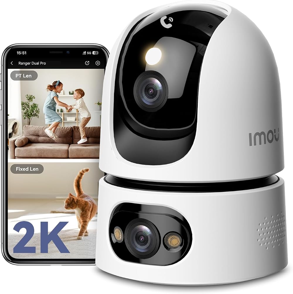 Imou Dual-Lens 2K+2K Indoor Security Camera 360 WiFi Color Night Vision Pet