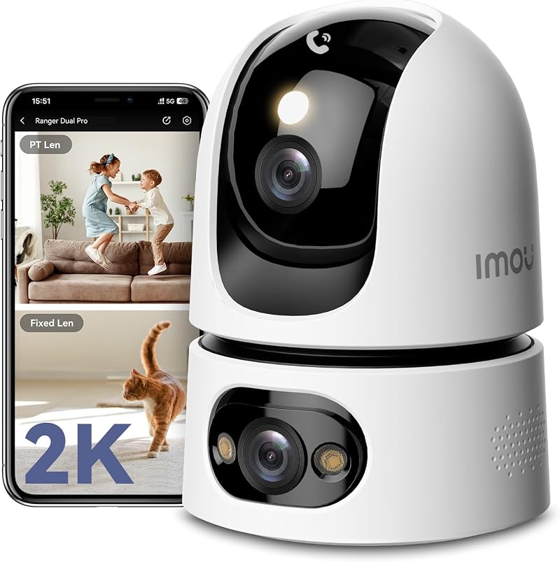 Imou Dual-Lens 2K+2K Indoor Security Camera 360 WiFi Color Night Vision Pet