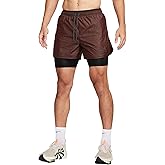 Nike Running Division Repel Men's 7" 2-in-1 Running Shorts (US, Alpha, Medium, Regular, Regular, Earth/Black)