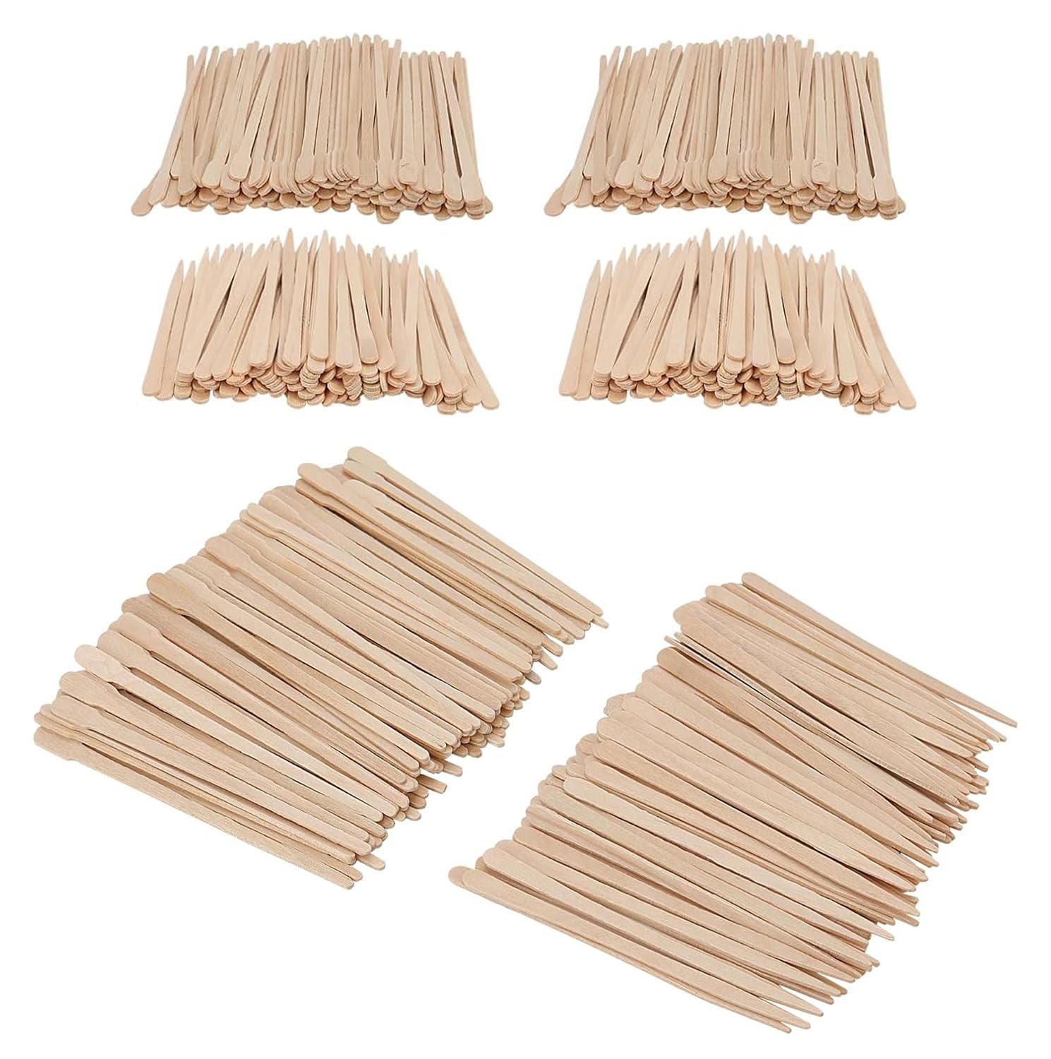 JOIKIT 1000 PCS Eyebrow Wax Sticks, 2 Style Wooden Wax Spatulas Tongue Depressors, Brow Waxing Sticks Spatulas for Hair Eyebrow