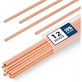 12 pcs Brazing Rods AWS BCuP-5 15% Silver Solder Phos Copper Brazing Alloy Flat Welding Rods 0.050"x1/8"x10" for HVAC, Refrigeration, and Industrial Applications