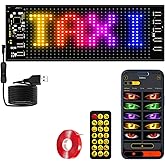 LED Sign Programmable Scrolling Lights for Car, 7"X3" Outdoor Waterproof LED Matrix Panel，Remote & Smart APP Control for Taxi/Car Window