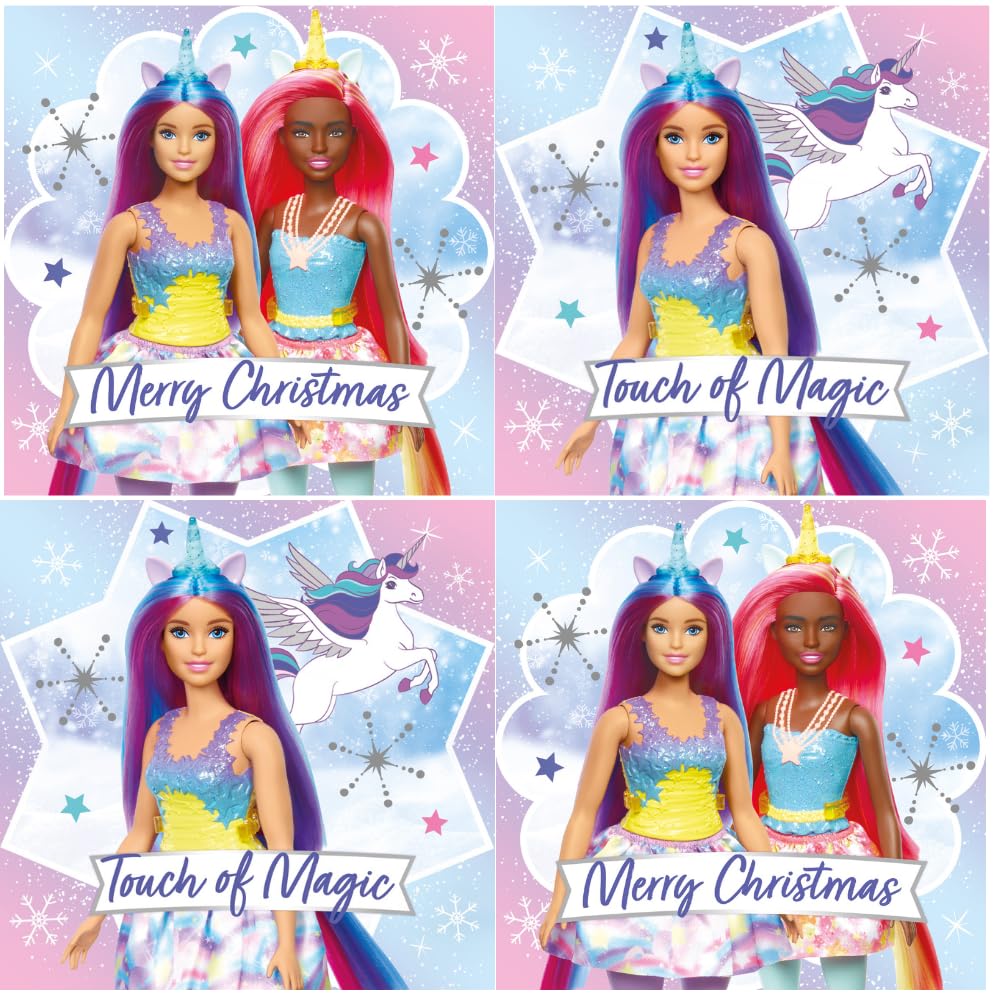 Official Barbie Christmas Card Pack, 12 Cards, 2 Different Designs, BAXB3