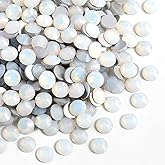 Beadsland 1440pcs Flat Back Crystal Rhinestones Round Gems for Nail Art and Craft Glue Fix, White Opal, SS20, 4.6-4.8mm