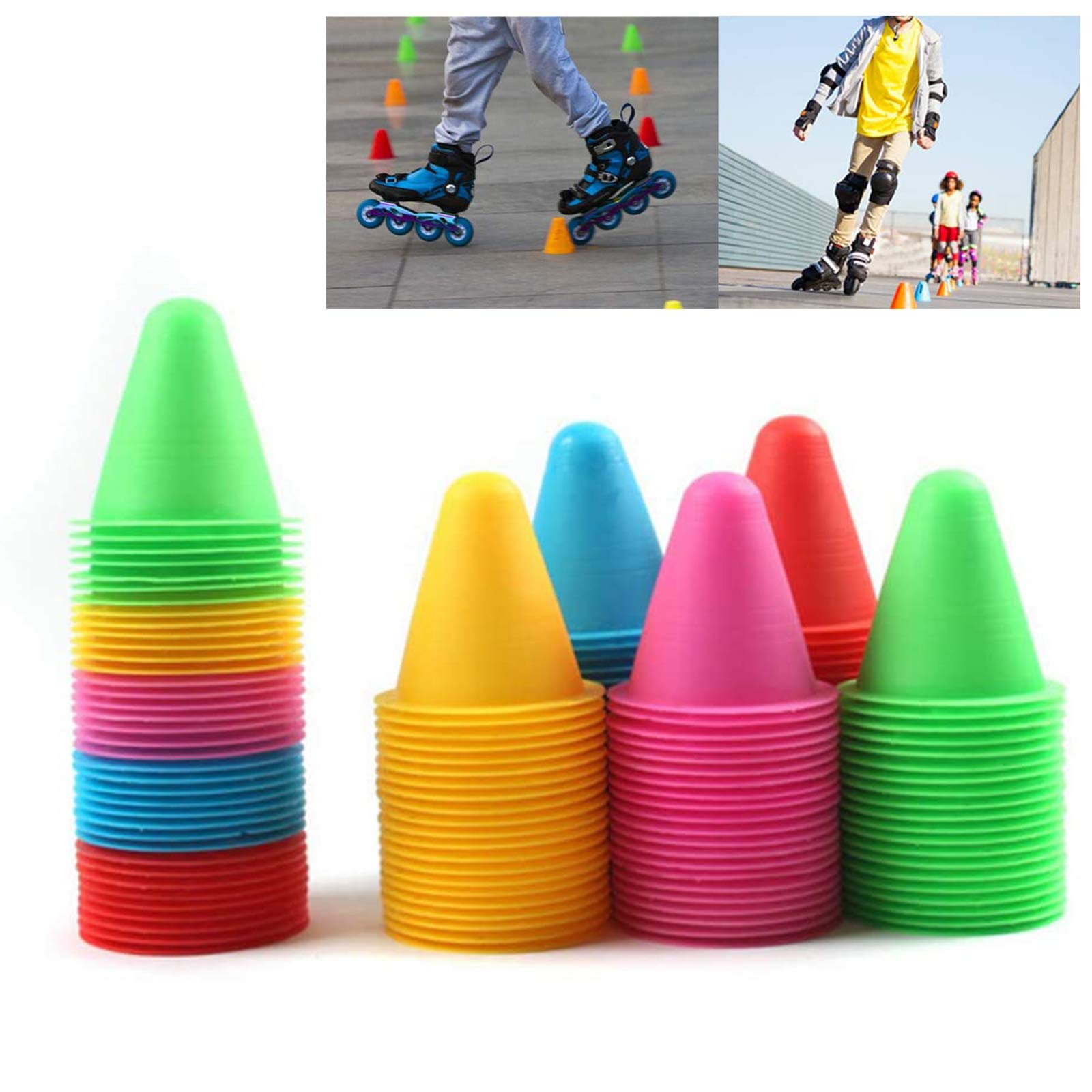 LZMMLZ Marking Cones Training Cones Flat Flower Pile Sports Training Agility Sign Cone Slalom Spikes Road Barrier Plastic Durable Training Aid Sports Training 30 Pcs
