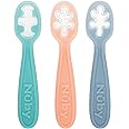 Nuby 3-Stage Baby's First Spoons Set - 3 Pack - 6+ Months - Baby Spoons with Easy Grip Handle - Pastels