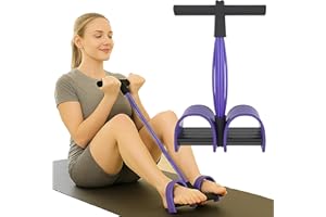 Multi-Function Abdominal Trainer & 6-Tube Elastic Resistance Band with Pedal Puller, Sit-Up Equipment & Bodybuilding Expander