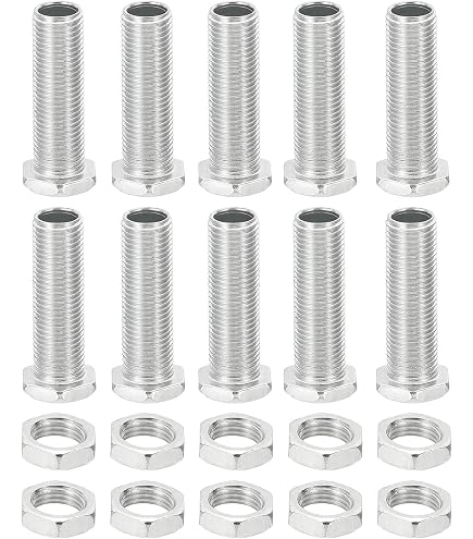 PATIKIL M12x20mm Hollow Screw Bolts – 30-Piece Round Head Through Hole Bolt Set With Hex Nuts