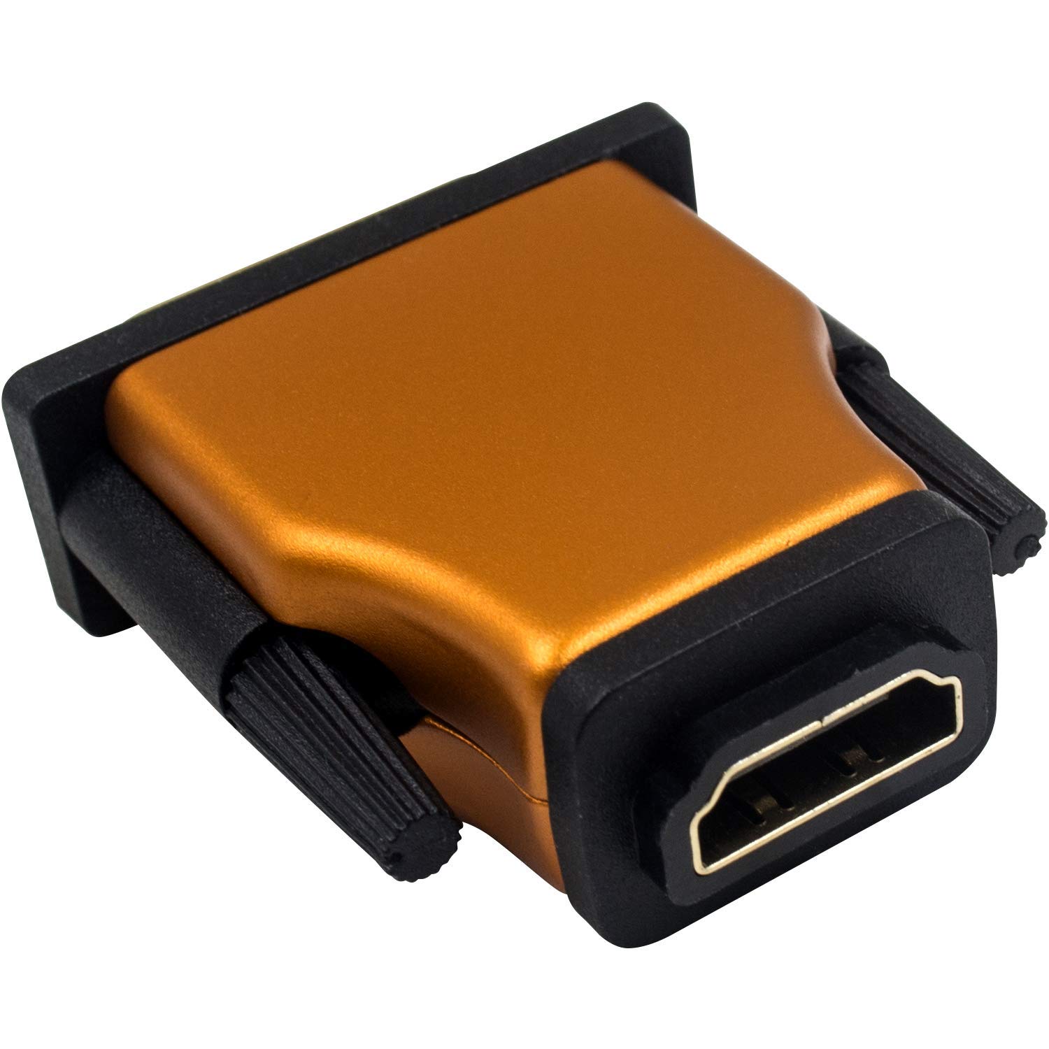 Duttek DVI to HDMI Adapter Orange, HDMI Female to DVI Male Converter with Gold-Plated 1080P Full HD Converter