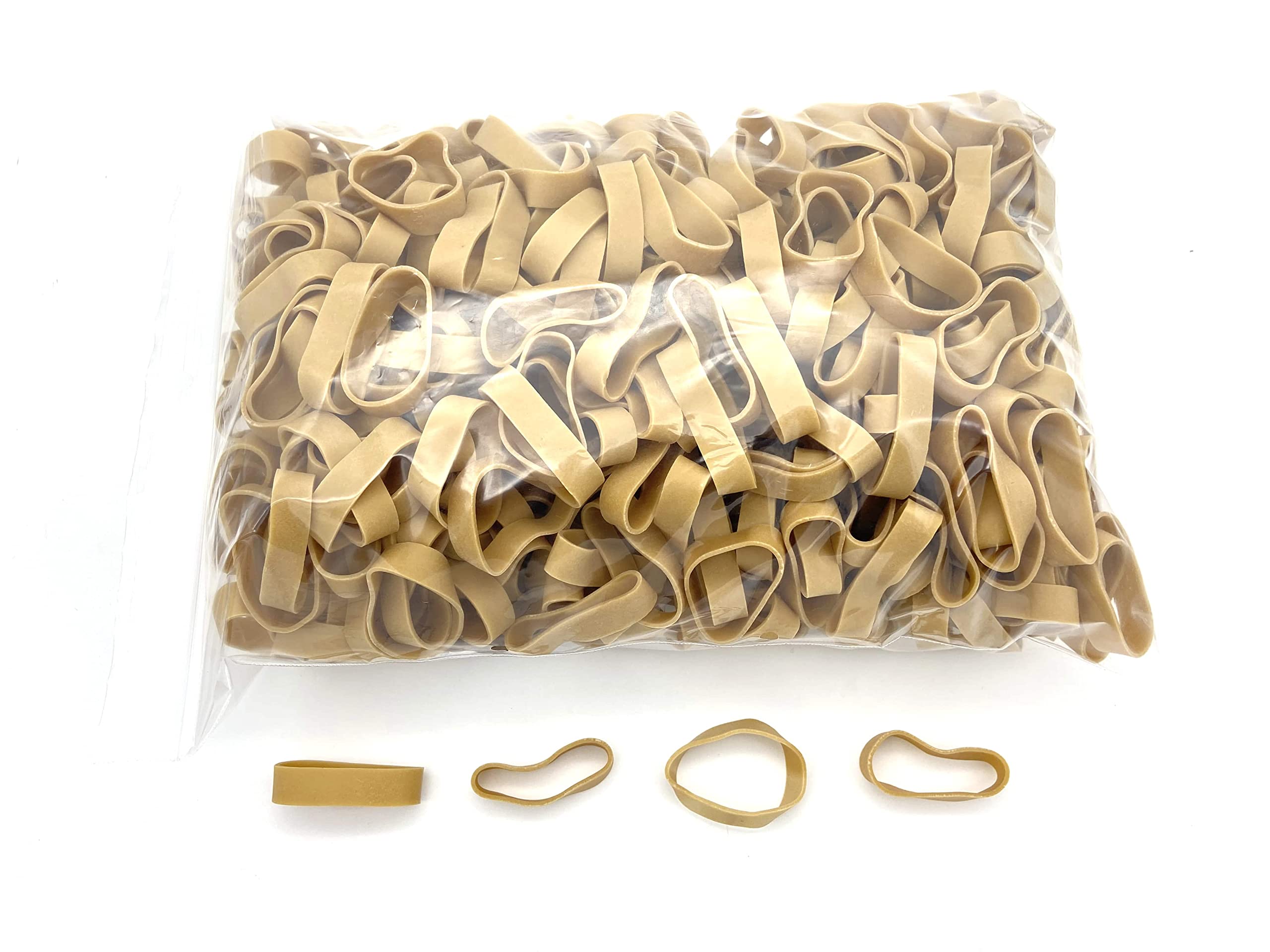 PROGOM Rubber Bands, 50mm x 10mm, Blond Color, 1kg Bag