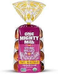 One Mighty Mill Whole Wheat Cinnamon Raisin Bagels, 100% Organic, Fresh-Milled, Stone-Ground Flour - No Preservatives or Arti