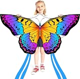 HONBO Butterfly Kite 55 x 28 Large Easy Fly Kids Adults Rainbow Kite