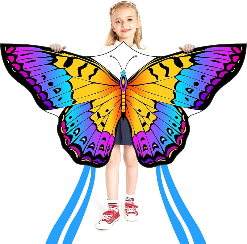 HONBO Butterfly Kite 55 x 28 Large Easy Fly Kids Adults Rainbow Kite