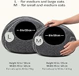 MEOWFIA Cat Cave Premium Felt Bed Dark Grey Medium Merino Wool view 2