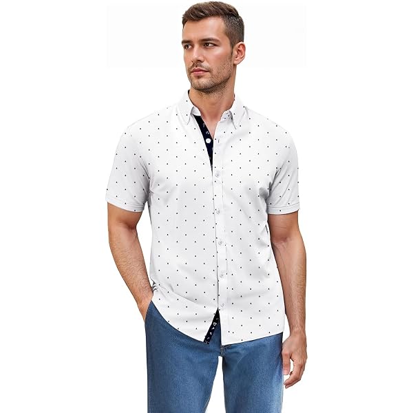 Geoffrey Beene Men's Slim Fit Easy Care Short Sleeve Button-Down Shirt
