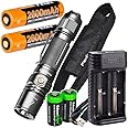 Fenix PD35 V2.0 1000 Lumen Tactical Flashlight with 2 X Rechargeable Batteries, are-X2 Charger and 2 X EdisonBright CR123A Batteries