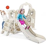 Arlopu Swing Slide for Kids, 6 in 1 Slide Climber